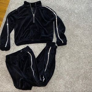 Velour Tracksuit with Rhinestones